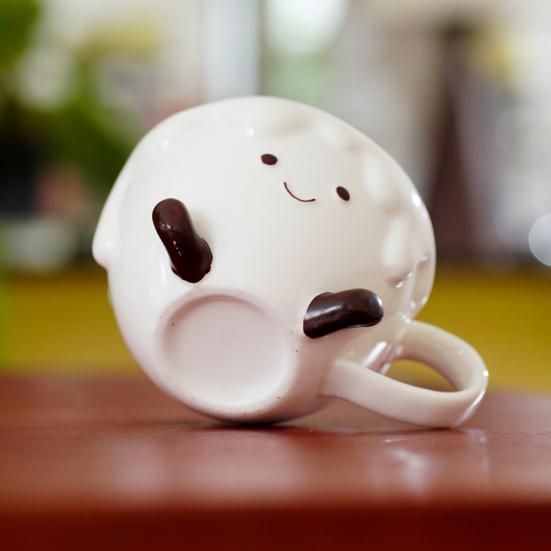 Keramický šálek kávy Kreslený vzor Šálek na espresso Hrnek na čaj Latte Hrnek na mléko Multifunkční šálek na nápoje pro kancelář Home