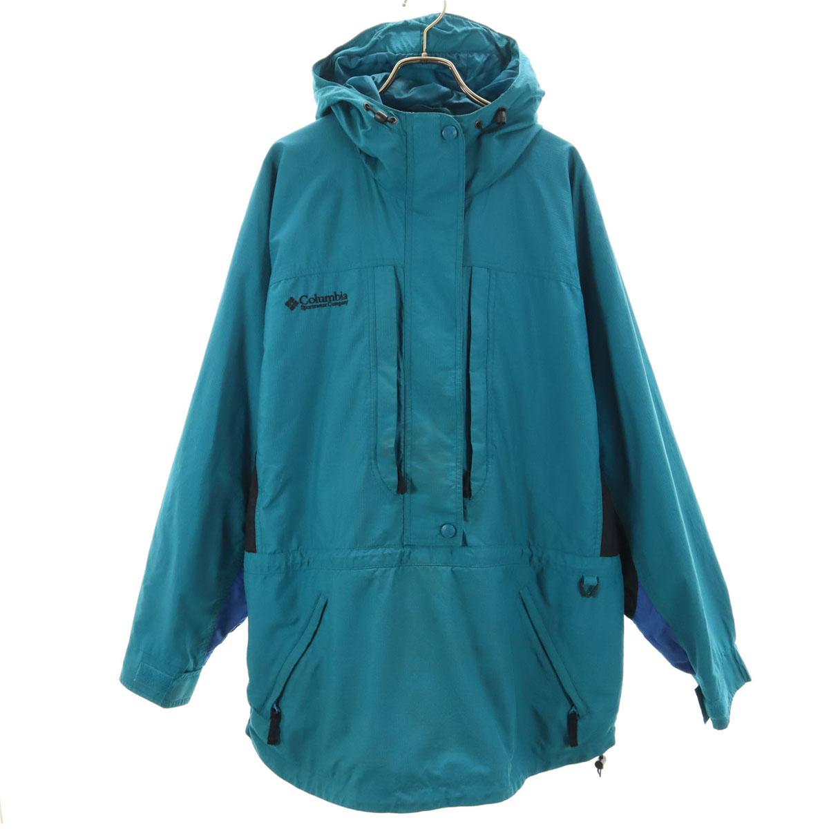 

Columbia 90s Old Long sleeve Anorak Parker 3L blue Women Used