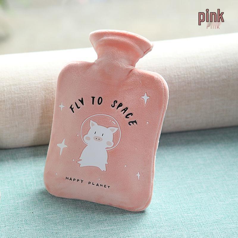 Bolsa de Água Quente Pelúcia Pelo de Coelho Estilo Coreano Extra Grande - Aquecedor de Mãos Compressão Quente PVC.