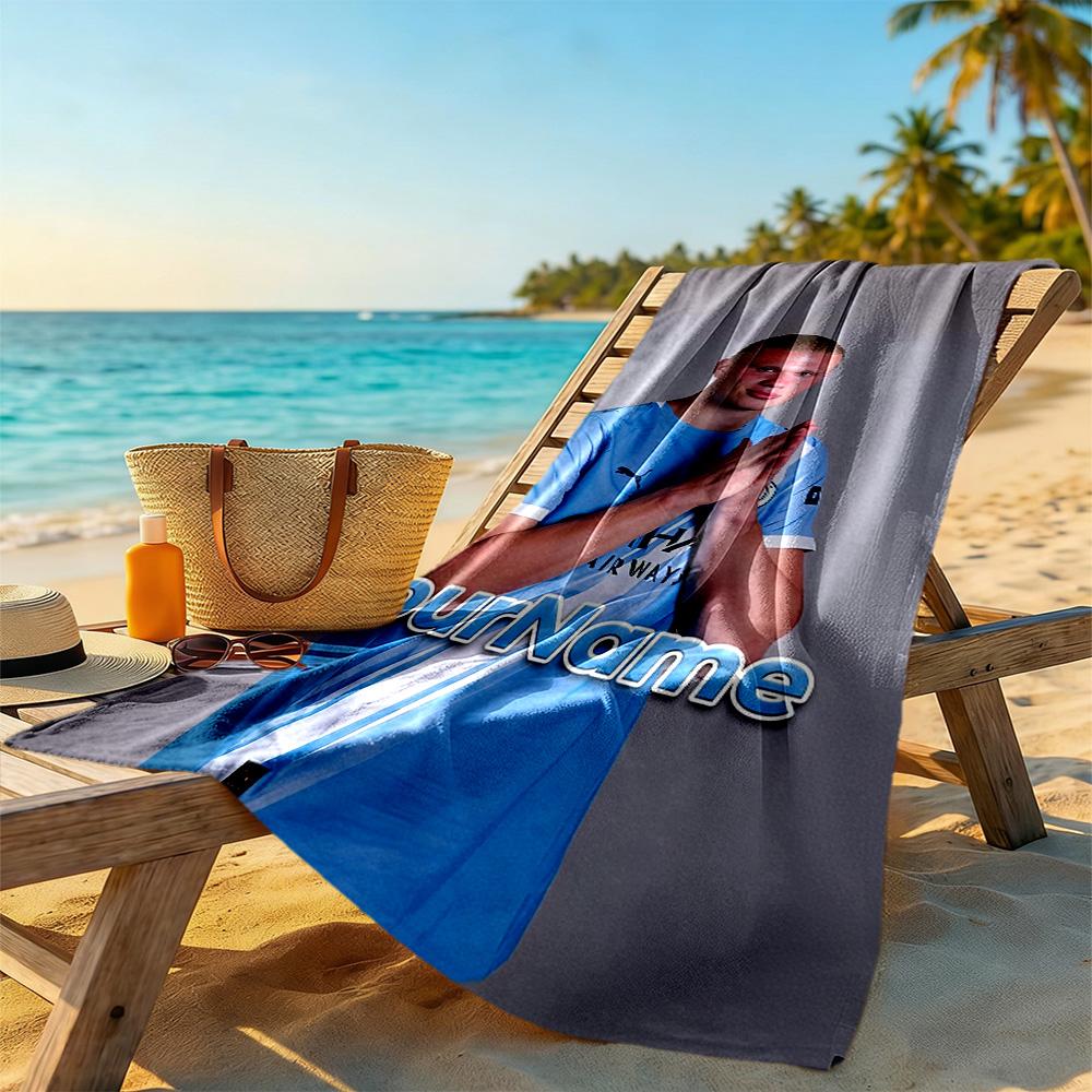 Haaland Personalized Name Beach Towel Super Soft Microfiber Quickdry Fabric Suitable for Sports Travel Swimming Yoga Bathroom Beach And Pool