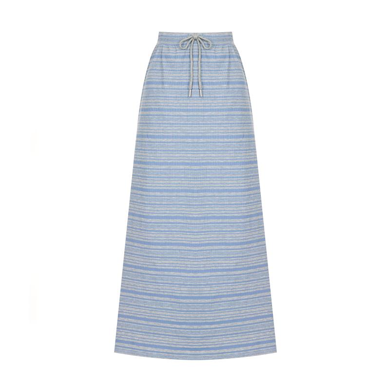 Sally Cotton Stripe Elastic Skirt_I6B-Csk026
