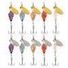 5Pcs Fishing Lure Spinnerbait with Treble Hooks Vibrant Color Compact Portable Fishing Lures Spoon Spinner Baits Kit