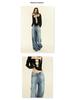Women's American Street Style High-Waist Wide-Leg Jeans - Fall/Winter 2024 Collection - Straight, Loose, Slim Fit, Mopping Style