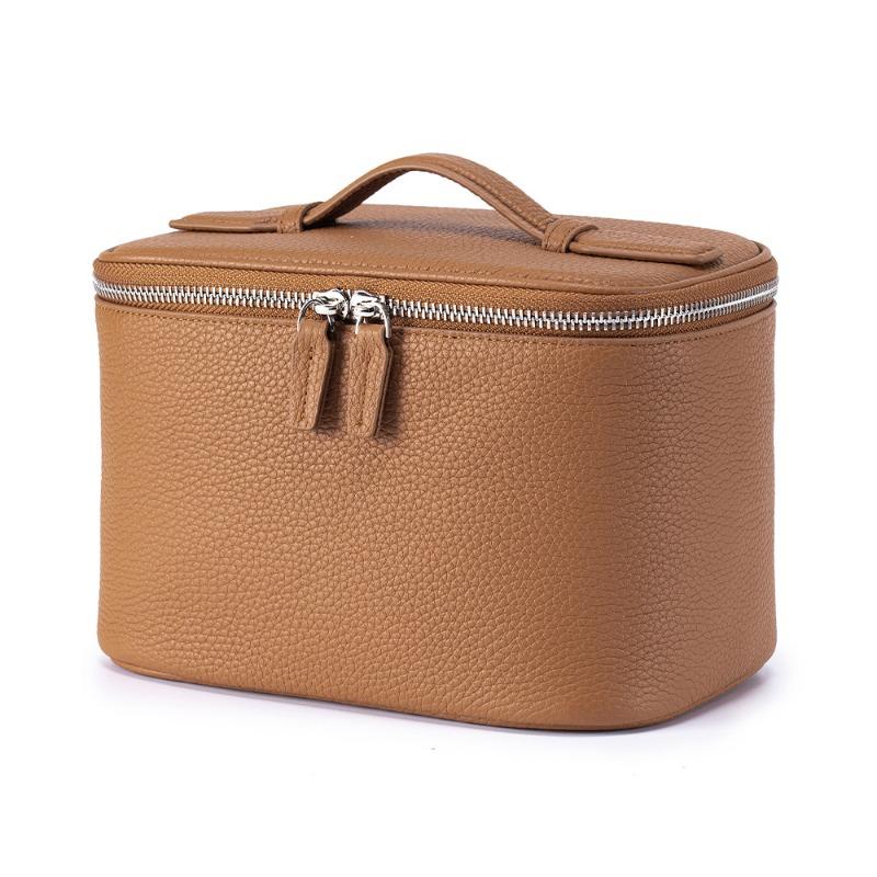 

First layer cowhide high-end cosmetic bag large-capacity partition storage bag women s travel portable waterproof toilet bag