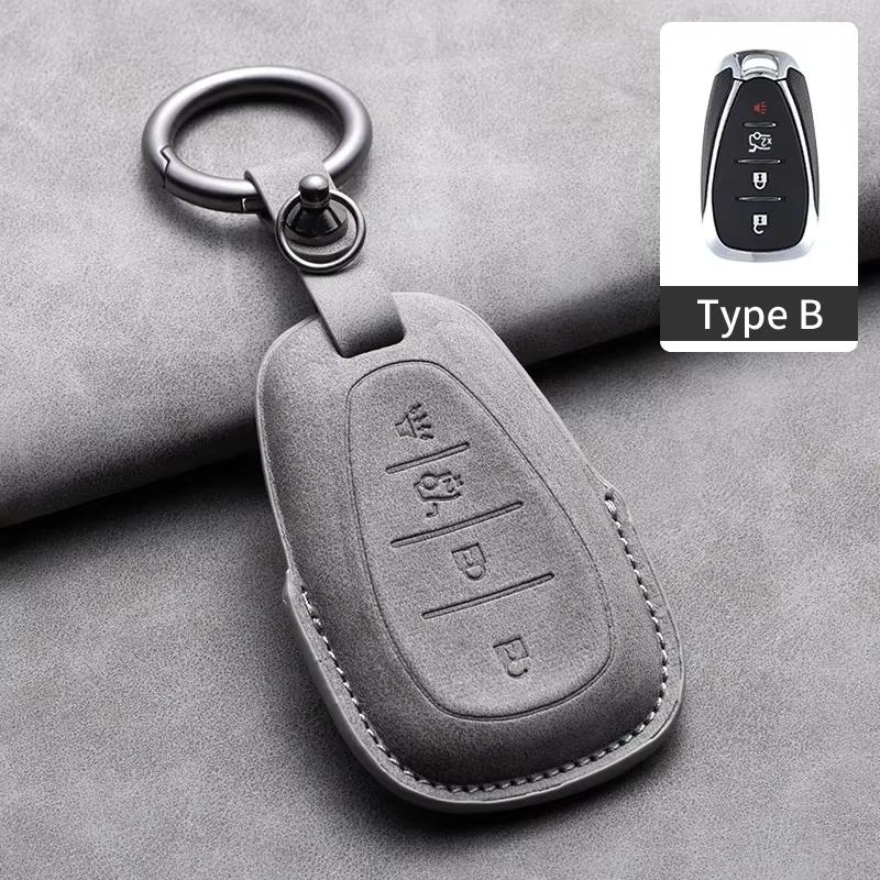Car Key Case Cover Protective Shell For Chevrolet Chevy Malibu Camaro Cruze Traverse Spark Equinox Sonic Volt Suede Car Keychain