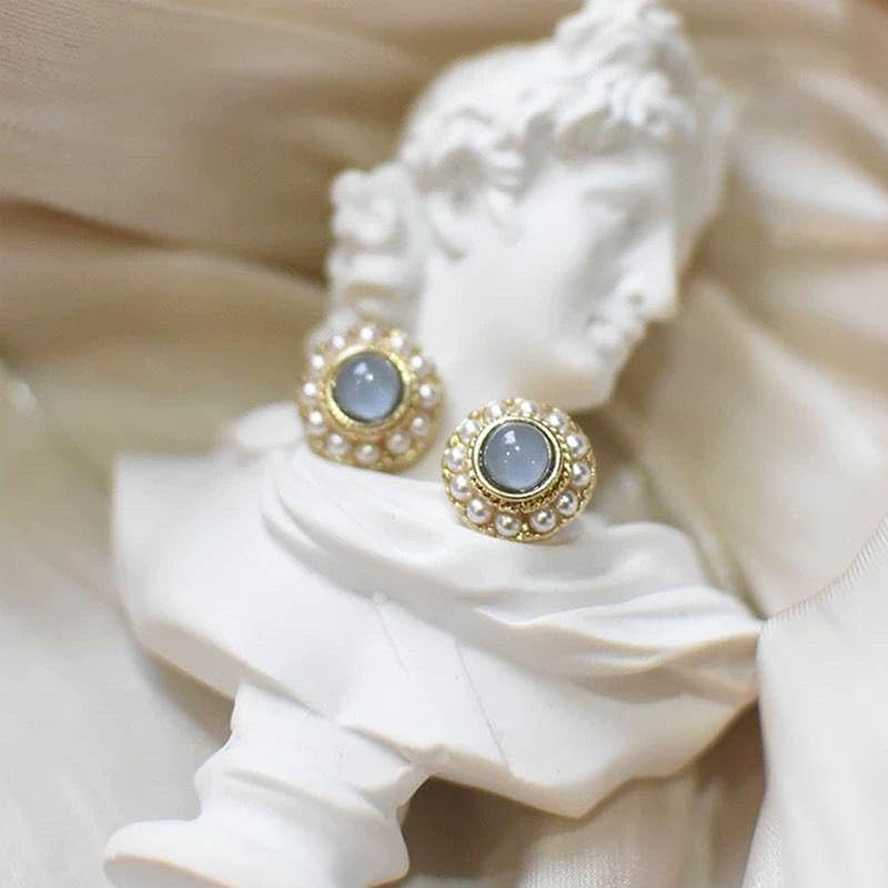 Perlenohrringe Damen Katzenauge Beliebtheit Geburtsstein Mai klein süß Metallallergieverträglich Frau Geburtstag Muttertag Jahrestag Weihnachten