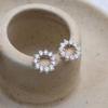 Damen Alltagsaccessoire Sari Cubic Blume Ohrstecker