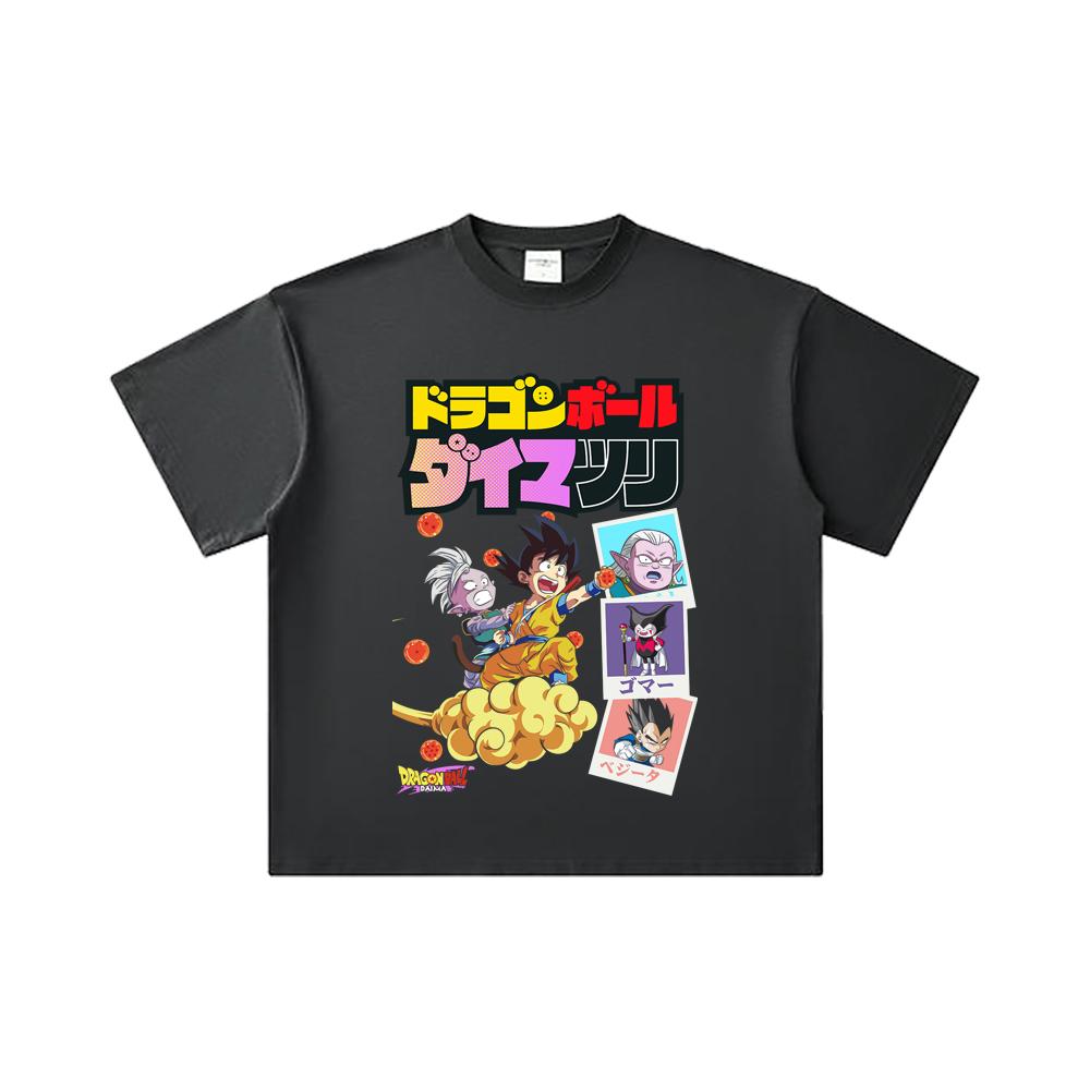 260 GSM Double Yarn 32 Count 100% Cotton Dragon Ball V34 Daima Print Unisex Heavy Cotton T Shirt