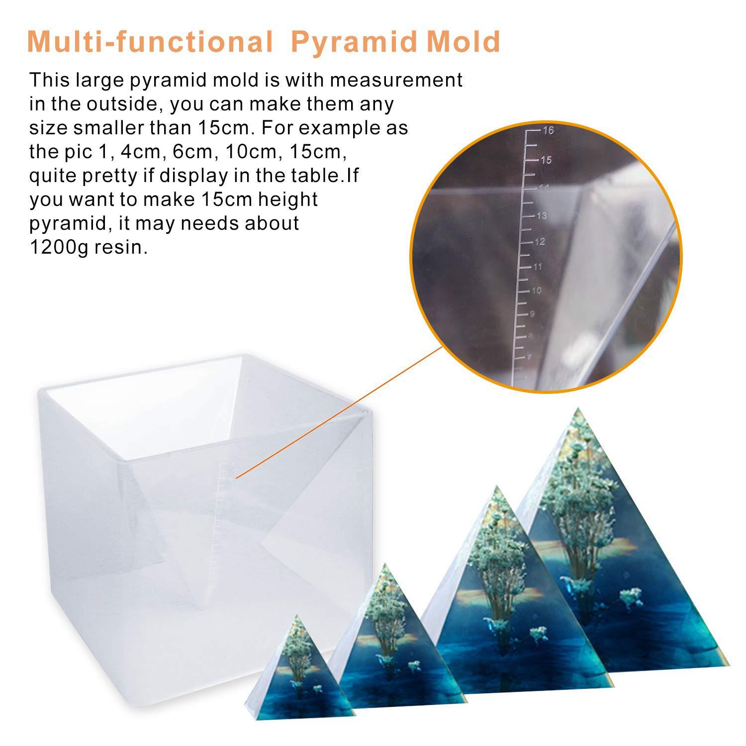 4 Stampi In Silicone A Piramide Per Resina: Grandi, 20-50 Mm, Per Creazioni Fai-da-Te E Ornamenti