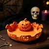 Matte Texture Ornament 3D Printed Pumpkin Jewelry Holder, Spooky Halloween Trinket Tray for Keys, Creative Seasonal Decoration Rings, Earrings,