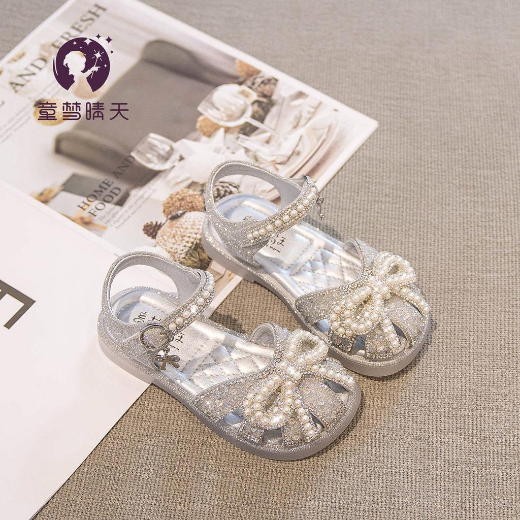 Girls Sandals 2025 Summer New Children's Foreign Princess Sandals Soft Sole Internet Celebrity Girls Summer Middle-aged Children