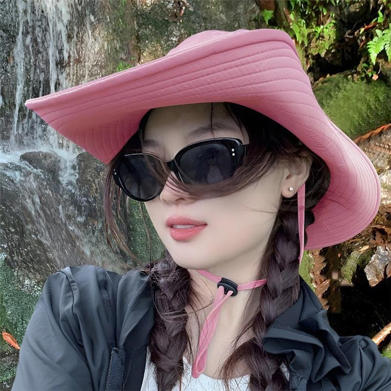 Mountaineering Hat Camping Hat Spring And Summer Waterproof Fisherman Hat Female Sunscreen Outdoor Western Denim Nylon Quick Drying Hat