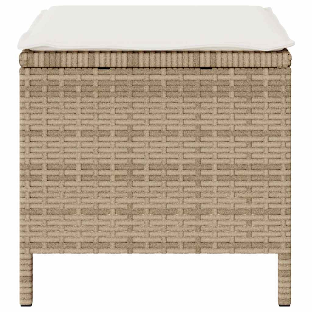Garden Dining Set Beige Poly Rattan