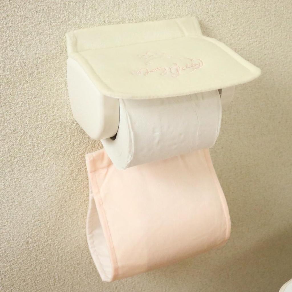 Okato Merry Gelato 4-Piece Pink Seashell Toilet Mat Set, Multi-Purpose, for Washing and Heated Toilet Use, Regular Toilet, Lid Cover, Paper Holder Cov