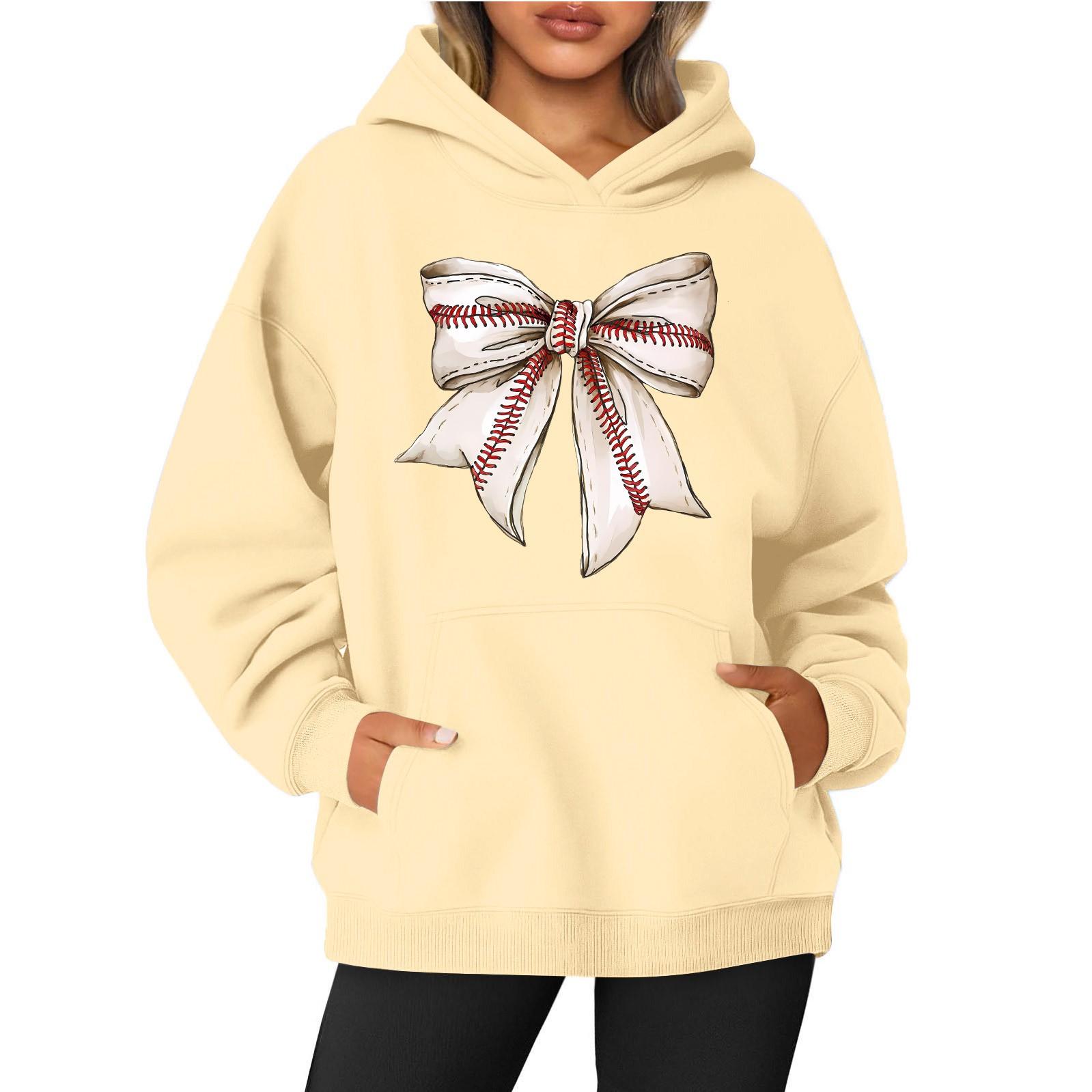 

Женская толстовка с круглым вырезом и длинным рукавом с бейсбольным принтом S жёлтый