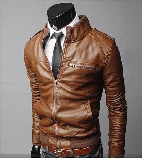 Men's Locomotive Leather Jacket Spring Autumn Winter New Leather Jacket Slim Men's Leather Jacket