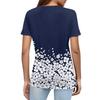 Women's T Shirt Print Button Short Sleeve Daily Weekend Fashion Basic V- Neck Regular Top