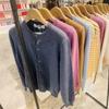 Kawaqiu 2023 Wool Cardigan Sweater, Macaron Color Sleeves, Red Heart Design