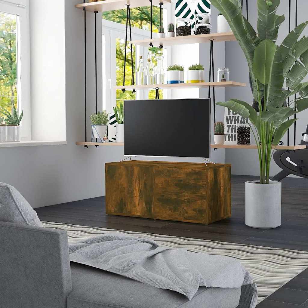 vidaXL TV-Schrank Räuchereiche 80x34x36 cm Holzwerkstoff