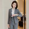 Women's Grey Plaid Business Suit Set