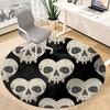 1pc Skull Pattern Office Round Area Rug, Indoor Mat Suitable ForOffice, Under Office Chairs Bedroom Living Room Home Decor, Room Deco u32