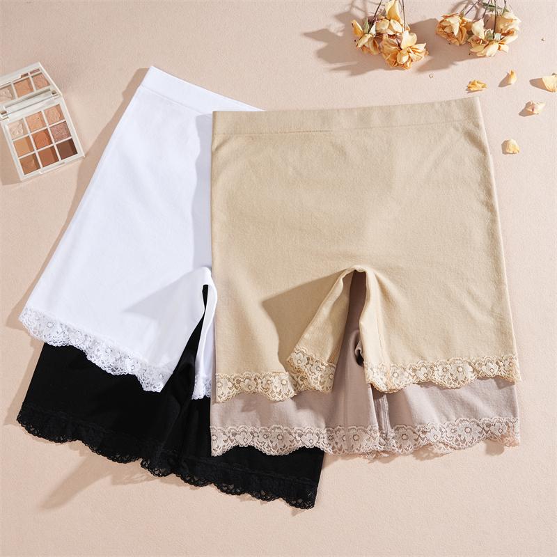 FINETOO Women's Lace High Waist Boyshorts Underwear Sexy Seamless Breathable Panties Girls Stretchy Belt Soft Short Lingerie