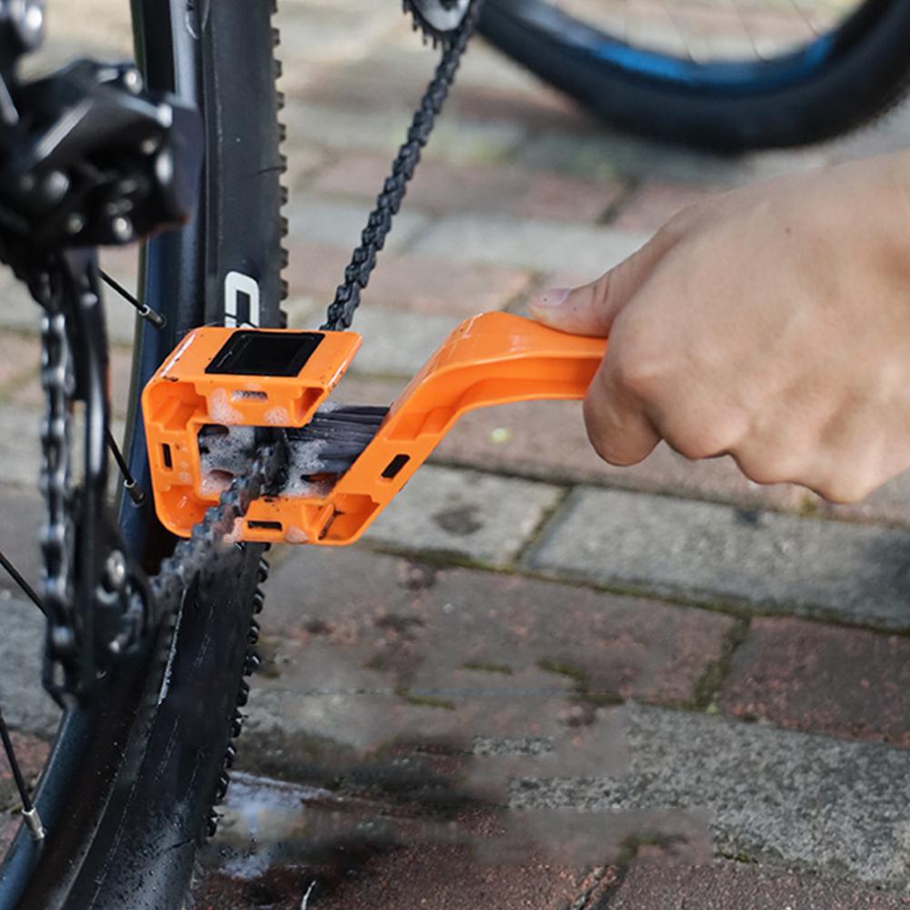 Bicycle Chain Clean Brush Double Head Bicycle Chain Cleaner Multifunction Portable Chain Gear Cleaning Tool