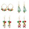 Party Christmas Earrings With Snowflake Bell For Women Holiday Accessory Gift