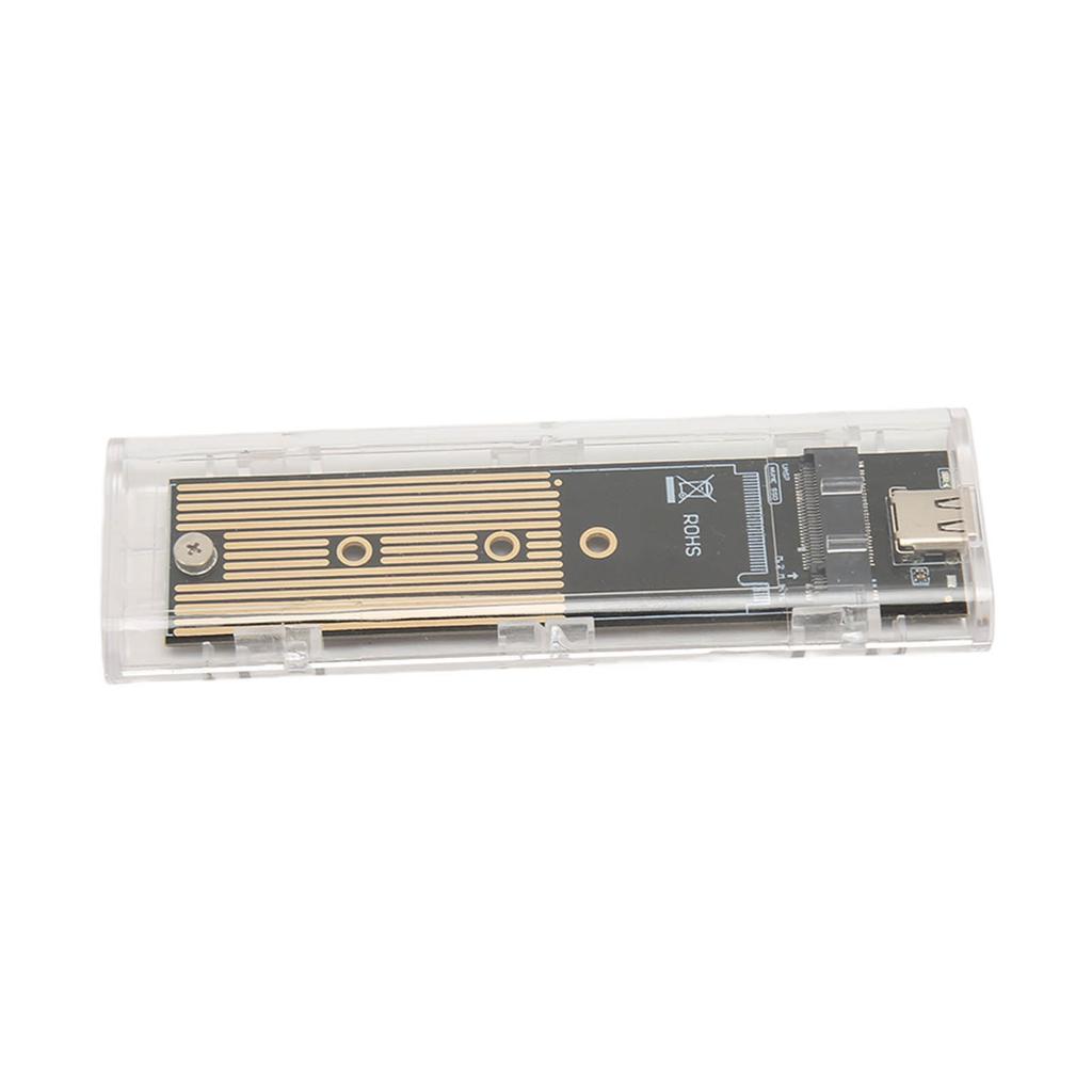 M.2 NVMe SATA SSD Enclosure NVMe To USB C 3.1 10Gbps Clear Enclosure Support M‑Key B+M Key UASP