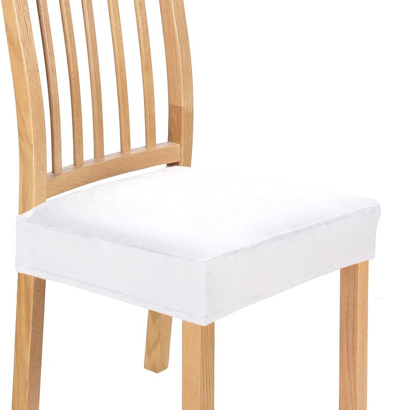 Velvet Chair Seat Covers Removable Washable Anti-Dust Stretch Spandex Dining Room Upholstered Chair Seat Slipcovers