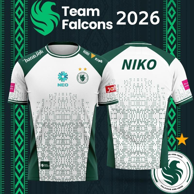 

Футболка з джерсі Ніко Командна форма Falcons 2026 Нова CS2 Esports CSGO 3D Чоловіча футболка Літня мода Крута Повсякденна Геймерські Фанати Y2k Топ 2XL