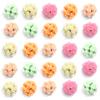2Pcs Clay Rose Flower Ball Beads Straight Hole 20mm Multicolor Loose Polyester Beads DIY Earring Bracelet Key Chain Supplies