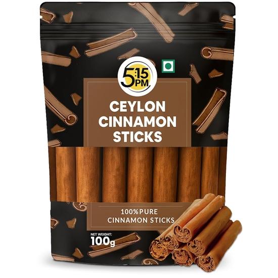 5:15PM Skořicové tyčinky Ceylon Original 100g | Srílanská Dalchini skořicová tyčinka | Nejjemnější skořicové svitky Ceylon na světě | Certifikovaný pravý zdroj