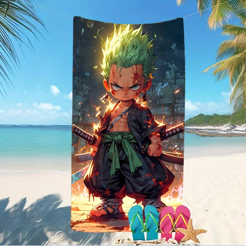 Beach Towel with One Piece Zoro Pattern - Soft,absorbent,machine Washable Lightweight&Modern,swimming,Travel Essentials