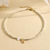 Bohemian Choker neck Initial necklaces heart-shaped shell letter pendant beads Women's stainless steel necklace woman trend2025