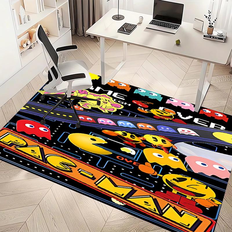 P-PacMan Game Print Area Rug - Soft,Washable Non-Slip Indoor Mat,Living Room,Home Office Decorative Rug