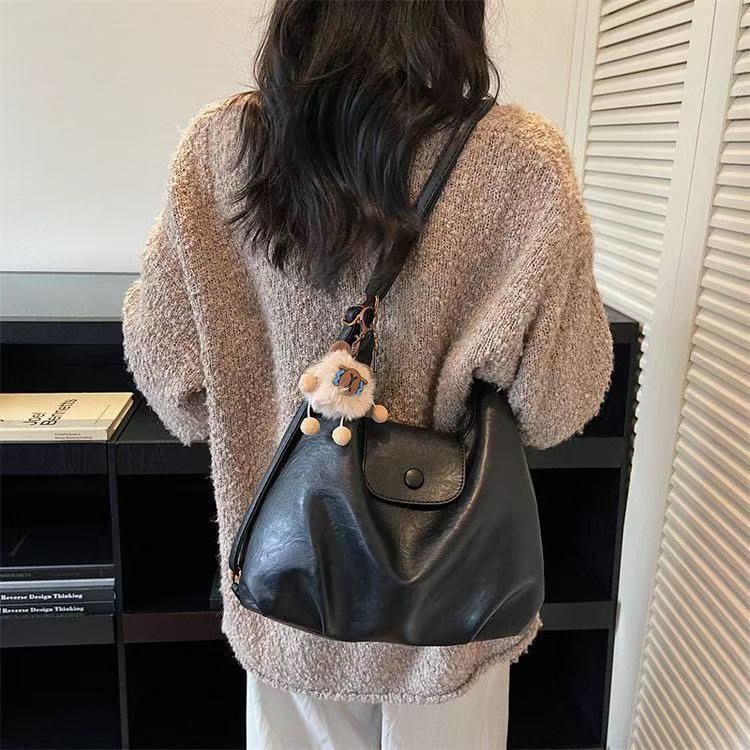 

Винтажный женский рюкзак через плечо большой вместимости - Модная коллекция Осень/Зима 2025 One Size чёрный