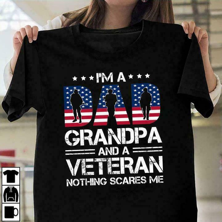 Im A Dad Grandpa And A Veteran Nothing Men Retro Painting Print