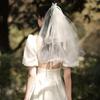 2PCS Exquisite Bride's Head Gauze Elegant Wedding Gauze Bridal Headdress Bridal Veil  Party