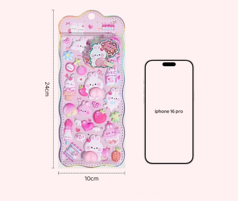 Cute 3D Set of 3D Decorative Stickers for Girls and DIY Cell Phone Diary Craft Gift Stickers, 2, Kids, Handmade, Decompression, Decoration, Reward,