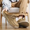 Men's Summer New Large Size Slip-On Driving Shoes Outdoor Genuine Leather Breathable Rubber Sole Square Toe Bean Bean Shoes