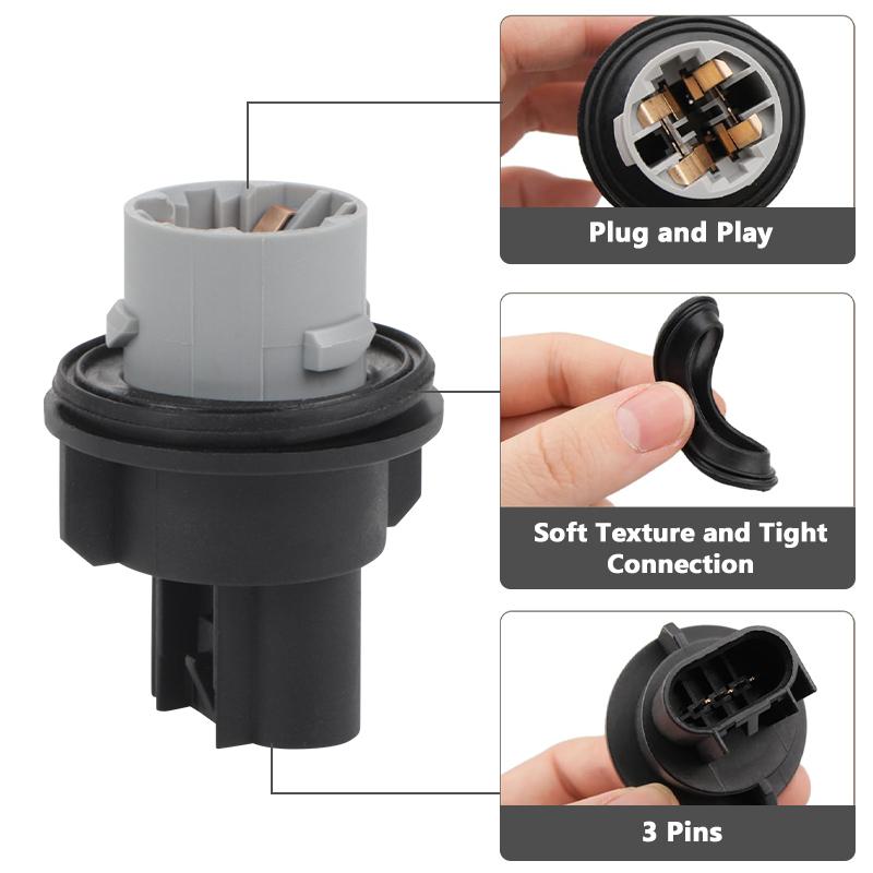 2pcs Light Bulb Socket Base Turn Signal Lamp Socket Connector Bulb Socket Base For Dodge Ram 1500 2500 3500 2011 2012 68083021AA