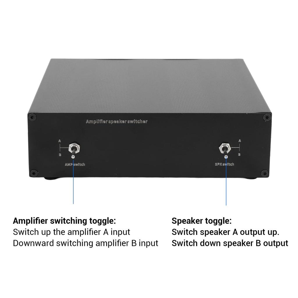 Selector switch from 2 amplifiers to 2 speaker manual switcher splitter combiner box with copper banana sound 2 in 2 audiophile SPLP2 speakers,