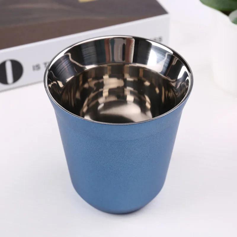 80ML160ML Hrnky na espresso 304 Nerezová ocel Šálky na kávu Izolované Dvoustěnné Vhodné do myčky Malá kapacita