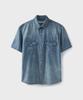 Beulaendideu Western Denim Half Shirt [Mid Blue]