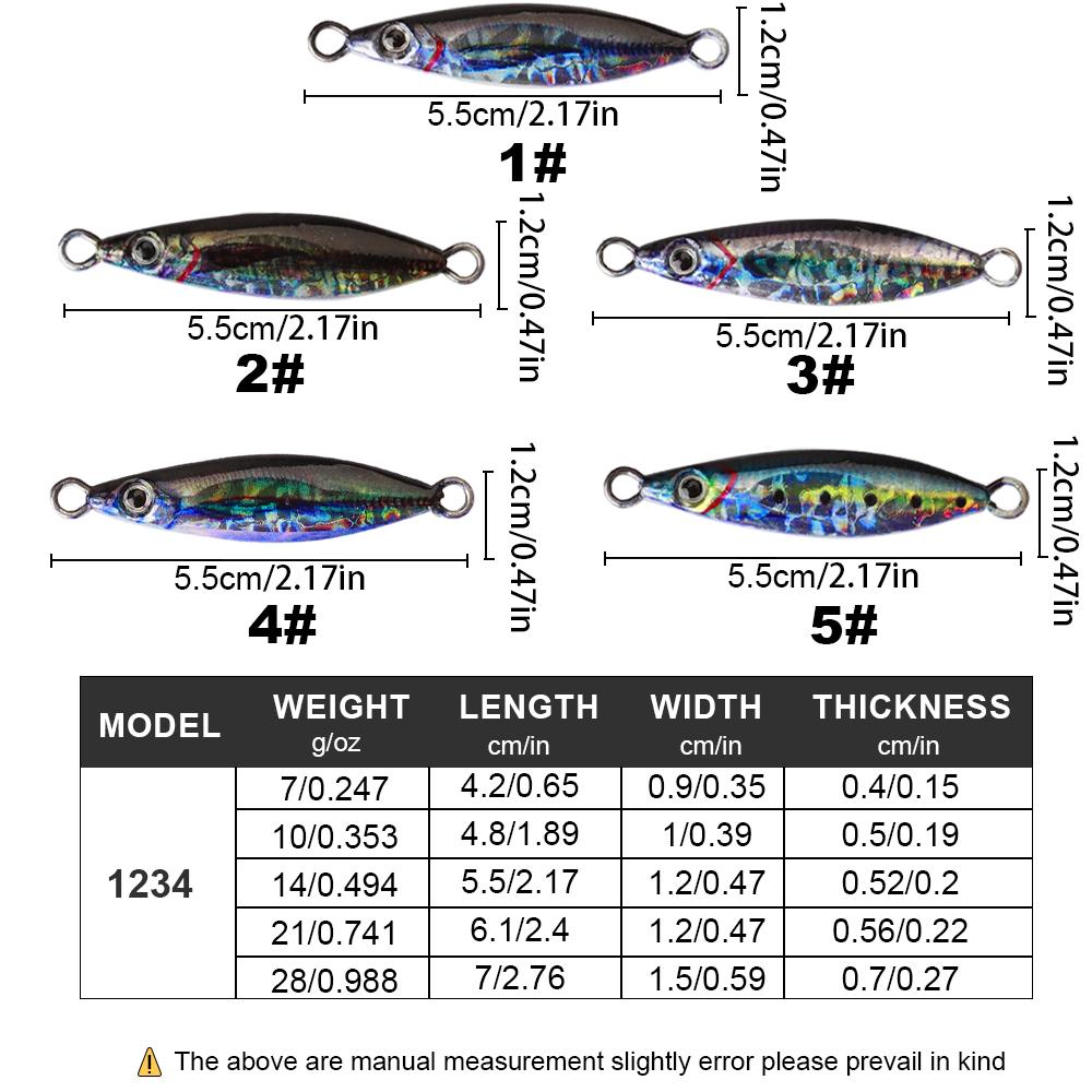 Nová Glow Fishing Lure Casting Tuňák 7g 10g 14g 21g 28g Slow Pitch Jig Mořský vlk Salterwater Inshore Umělá návnada