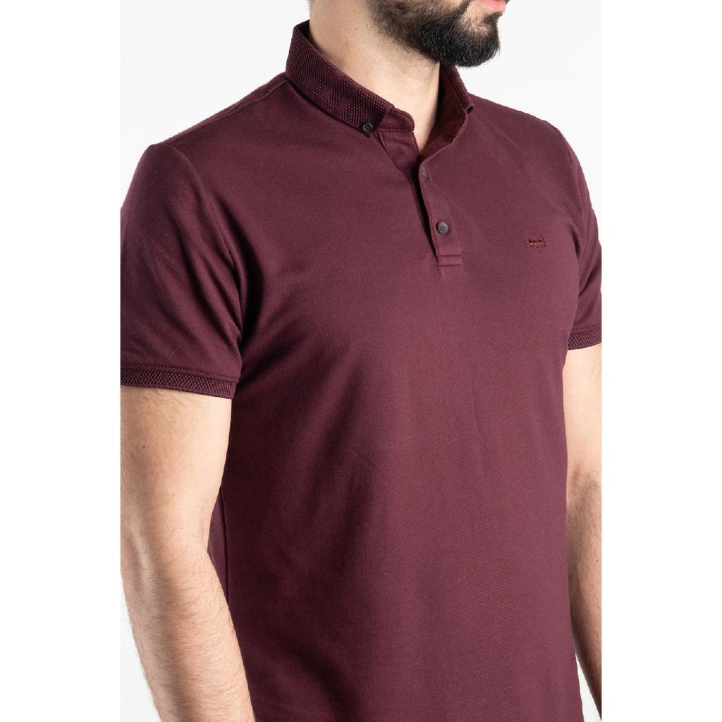 Weißes Herren-T-Shirt mit Polokragen