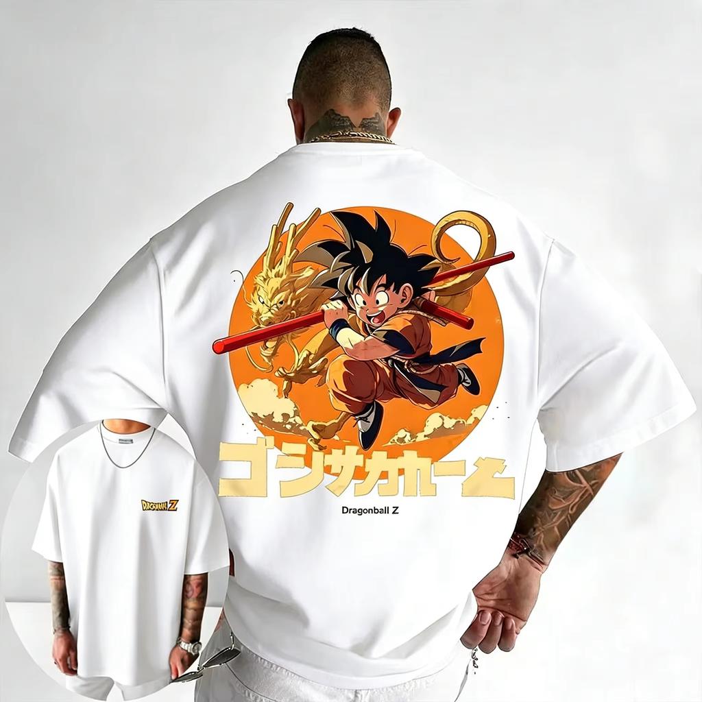 Dragon Ball Trendy Hot Items Anime Goku Printed Tshirt 2026 Summer New Style Mens and Womens Loose Casual Street Fashion Top