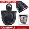 Manual Transmission 5 Speed Leather Gear Shift Knob Stick Gaiter For Renault Clio 4 IV 2012-2020 Black Boot Cover Gaitor Collar