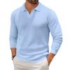 Men's Casual Collared Long-Sleeve Knit Base Layer Top
